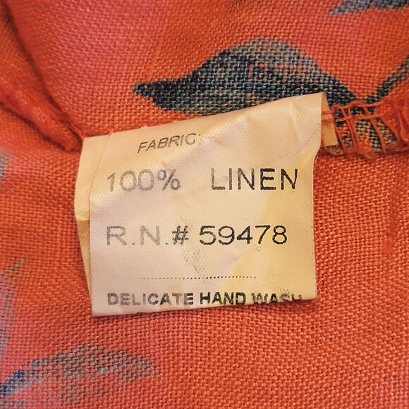 Bellambra Linen Floral Shift Dress Made in Italy Ruffle Midi Casual Summer M - Picture 11 of 12